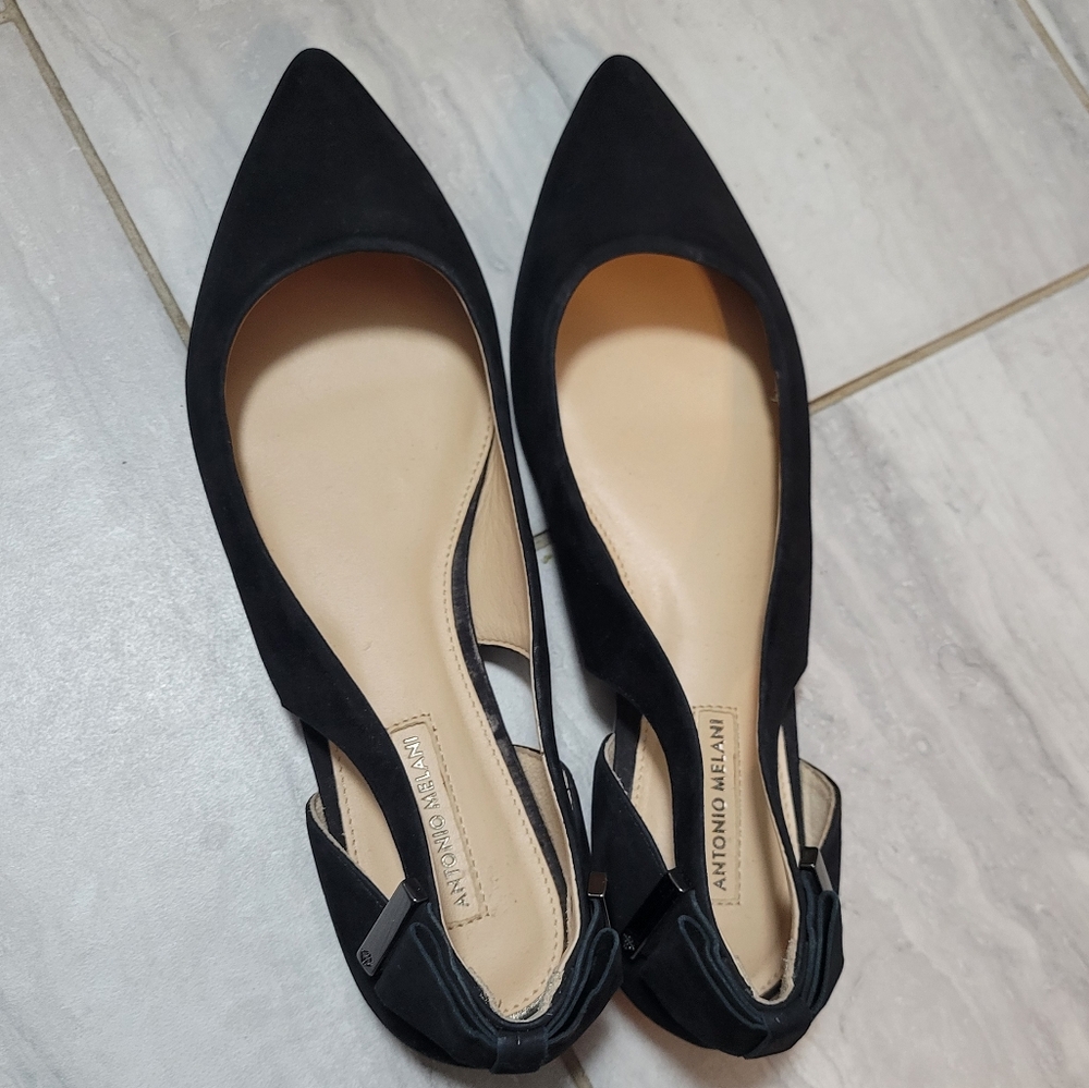Antonio Melani Women's Leather Black Flat Shoes By Antonio Melani SZ 8M
